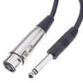 2 metre XLR Female to 1/4 (6.35mm) Male Mono Jack/Microphone Cable/Mic Cord for Dynamic Microphone. 