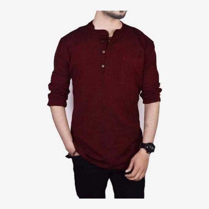 Solid Buttoned Full Sleeve Kurta Shirt For Men