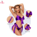 Fancyra Sexy Lingerie Satin Bra Panty Bikini Swimwear Set For Women. 