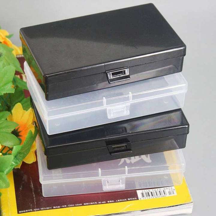 Rectangular Snap Case Transparent Plastic Rectangle Organizer Stickers Box Desktop Container ...