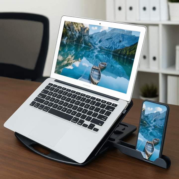 Lazy Holder Plastic Laptop Stand With Phone Holder Non Slip Desktop ...