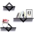 Home Wall Décor Beautiful Floating Diamond Shelf Rack In Black (3 Pc). 