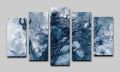 Lord Shiva Meditating Art | Blue Canvas Print- 5 Piece. 