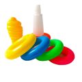 5 Rings Small Size Montessori Rainbow Color Stacking Rings Tower Ice-cream Bath Tub Toy For Kids Early Development Circle Jenga BL. 