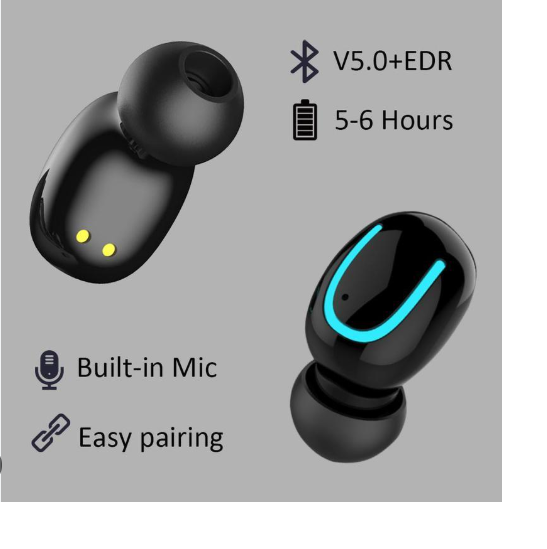 Q13S Bluetooth Wireless Binaural Tws Stereo Business Earbuds With Charging Bin - Black