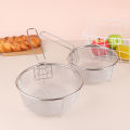 French Chip Frying Strainer Basket Stainless Steel Deep Fry Basket Household Kitchen Round Fryer Wire Mesh With Handle Colander LINGLE. 