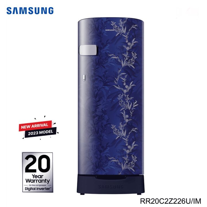 SAMSUNG RR20C2Z226U/IM 192 Litres Single Door Refrigerator with Stylish Grande Design (Flower Pattern Blue)