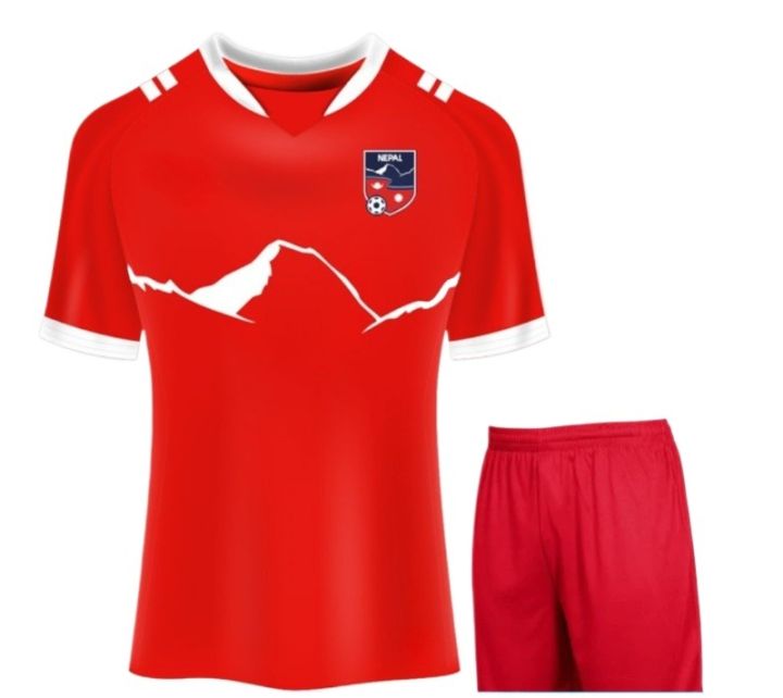 Nepal Football Jersey Set For Men -Color White, Red And Blue