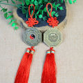 Chinese Feng Shui Mirror Yin Yang Bagua Mirror with Chinese Knot Hanging Decor. 