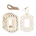 18 PCS Unfinished Blank Wooden Mini Picture Frames with Lanyard for Kids DIY Painting Display Photo Hanging Decoration. 