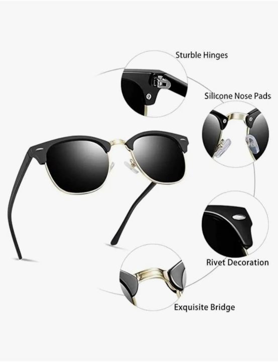 Club%20Master%20Black/Golden%20Frame%20Sunglasses%20For%20Unisex%20-%20Image%203