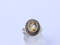 Silver Ring with Golden topaz stone. 