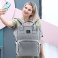 Baby Diaper Bag for Mothers for Travel Backpack- GREY. 