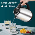 Electric Kettle Hot Water Kettle, 2.0L Stainless Steel Electric Tea Kettle & Coffee Kettle, Water Warmer with Fast Boil, Auto Shut-Off & Boil Dry Protection. 