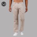 Wraon Light Cream Solid Premium Cotton Carpenter Pant For Men - Fashion | Pants For Men | Men's Wear | Cotton Pants |. 