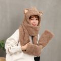 3 In 1 Cute Multi color Hat/Muffler/Mitten For Women. 