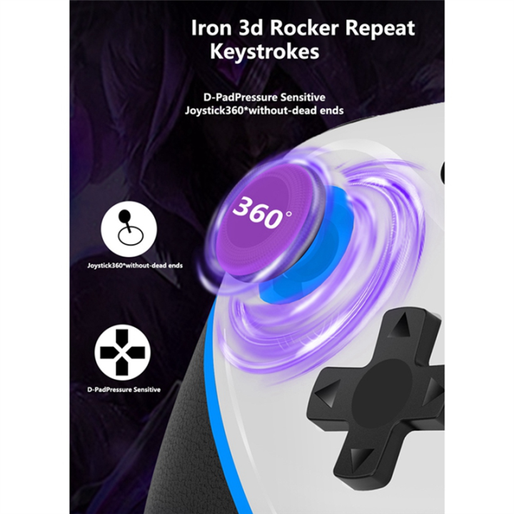 For%20Android%20PC%20360%20Steam%20TV%20Box%20Switch%20Wireless%20Bluetooth%20Multifunction%20Convenient%20Practical%20Gamepad,%20Black%20-%20Image%204