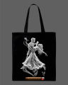 Elegant Couple Dance Printed Tote Bag– Black & White. 