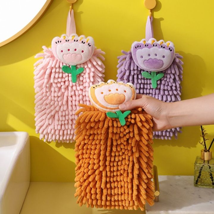 Comfortable%20Tulip%20Flowers%20Chenille%20Hand%20Towels%20with%20Hanging%20Loops%20Quick%20Dry%20Hand%20Towel%20Ball%20Eco-Friendly%20Soft%20Absorbent%20Tulip%20Flowers%20Towel%20Kitchen%20-%20Image%208
