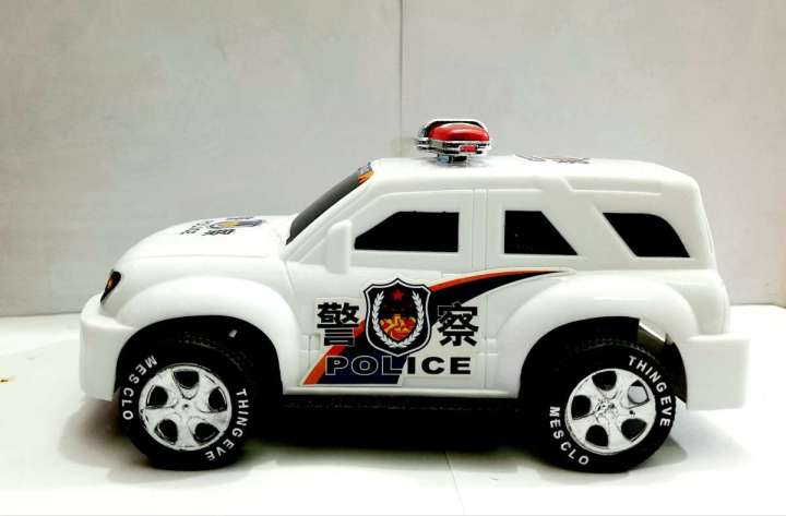 White Police Vehicle For Kids Friction Jeep