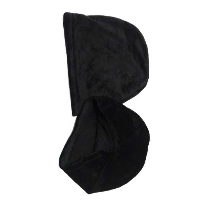 Cotton Helmet Cap(Free Size Black) /Warm Winter Skull Cap Solid Color Velvet Hat Slouchy Beanie Cap