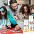 Jigsaw Puzzle Glue, 60ML Jigsaw Glue with Sponge Head, Non-Toxic and Quick Dry Puzzle Sealer Easy to Use. 