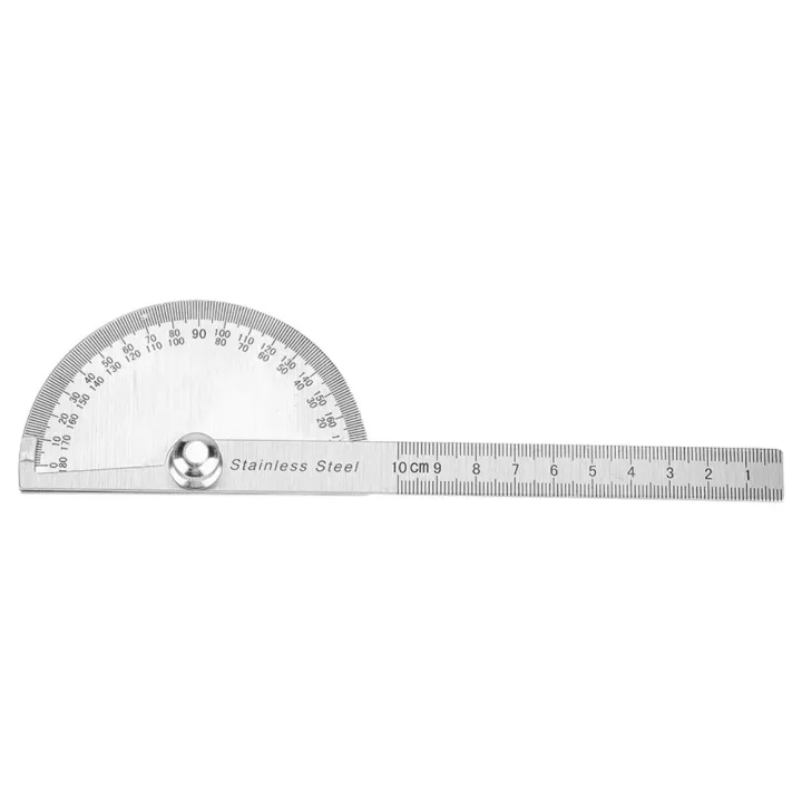 Angle Ruler Round Head Adjustable 0-180° Stainless Steel Protractor Arm Rotary Stainless Steel ...