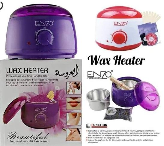 Enzo Wax Heater With 100g Wax Beans And 10pcs Spatula  For Hard, Strip And Paraffin Waxing