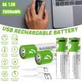 Goop 1.5V 5200mWh USB Lithium ion Rechargeable AA Battery with USB Type C Charging Cable, High Capacity Fast Charge, 1200 Cycles Constant Output, Over-Charge Protection (2). 