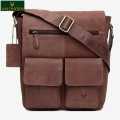 WILDHORN Nepal® Genuine Leather 11 inch Sling Messenger Bag for Men Dimension : L-11 inch W-3 inch H-12 inch ( MB 231 Tan). 