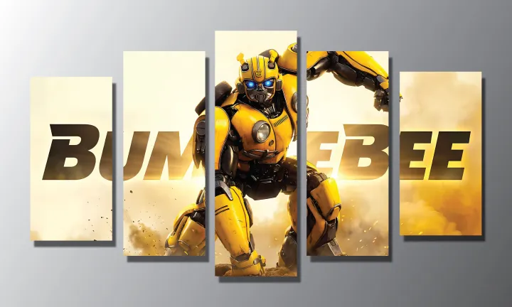5-Piece%20Canvas%20Wall%20Art%20Set%20%E2%80%93%20Bumblebee%20Transformers%20Print%20-%20Image%202