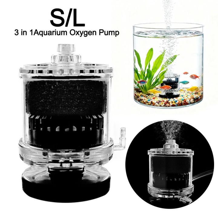 Durable 3 in 1 Aquarium Oxygen Pump Acrylic with Filter System ...
