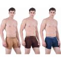 Dollar Bigboss Men Long Cotton Fine Trunk Underwear Pack of 3 (Multi Color). 