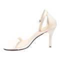 White Ankle Strap Pencil Heel Sandal For Women. 