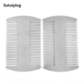 Sutuiying 1pcs Metal Hair Beard Comb EDC Size Steel Perfect for Wallet Hot Selling and Pocket Anti-Static Dual Action Beard Comb Hair Styling. 