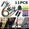 11PCS Resistance Bands Tube Set Stretch Training Rubber Expander Tubes Crossfit Fitness Gum Elastic Pull Rope. 