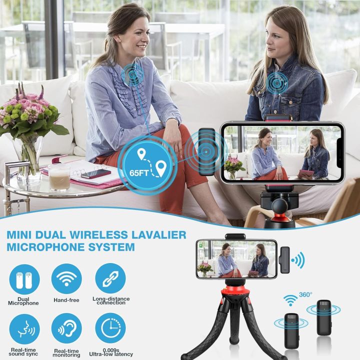 Double%20Wireless%20Lavalier%20Microphone%20Compatible%20for%20Type%20C%20with%20iPhone%20Connector,%20Charging%20Case%20Active%20Noise%20Cancellation%20Suitable%20for%20Vlog%20Insta%20You%20Tube%20Video%20Recording%20(Dual%20Mic)%20-%20Image%206