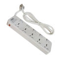KOHINOOR KN-215 Power Extension Multiplug – 5 Sockets with Individual Switches, 3m Cable, 16A/4000W, Surge Protection, Type D Plug for Home & Office. 
