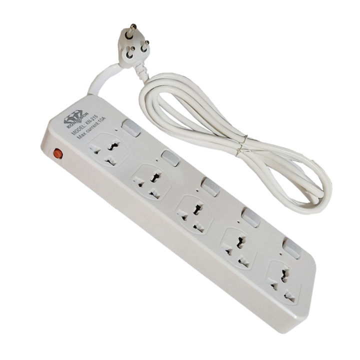 KOHINOOR%20KN-215%20Power%20Extension%20Multiplug%20%E2%80%93%205%20Sockets%20with%20Individual%20Switches,%203m%20Cable,%2016A/4000W,%20Surge%20Protection,%20Type%20D%20Plug%20for%20Home%20&%20Office%20-%20Image%203