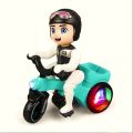 Stunt Tricycle Scooter Motorcycle Bump And Go 360 Degree Rotating Dancing Toy With Flashing Light And Sound Musical Toys For Kids. 