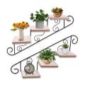 Creative American Style Wall-mounted Flower Stand Art Staircase Shape Wall Display Shelf Simple Wall Hanging Flower Pot Living Room. 