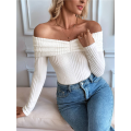 Women'S Off the Shoulder Sweater Long Sleeve Knit Fall Pullover Tops Winter Going Out Outfits. 