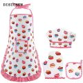 DISICHEN Luxury 1 Set Kids Cooking Costume Kitchen Apron Glove Hat Role Playing Cooking Apron. 
