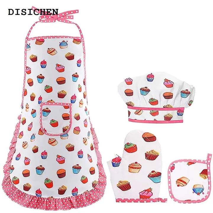 DISICHEN%20Luxury%201%20Set%20Kids%20Cooking%20Costume%20Kitchen%20Apron%20Glove%20Hat%20Role%20Playing%20Cooking%20Apron%20-%20Image%204