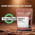 Osoaa Impact Whey Protein 1kg | Isolate & Concentrate | 24g Protein & 3g Creatine | 5X Digestive Enzymes for better Absorption | NABL Lab Tested | Belgian Chocolate Flavour. 