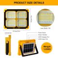 100W Portable Solar Flood Light 10000LM with 12500mAh Battery, USB Rechargeable LED Work Lamp, 5 Lighting Modes, Waterproof IP66 for Construction, Camping & Emergency Use. 