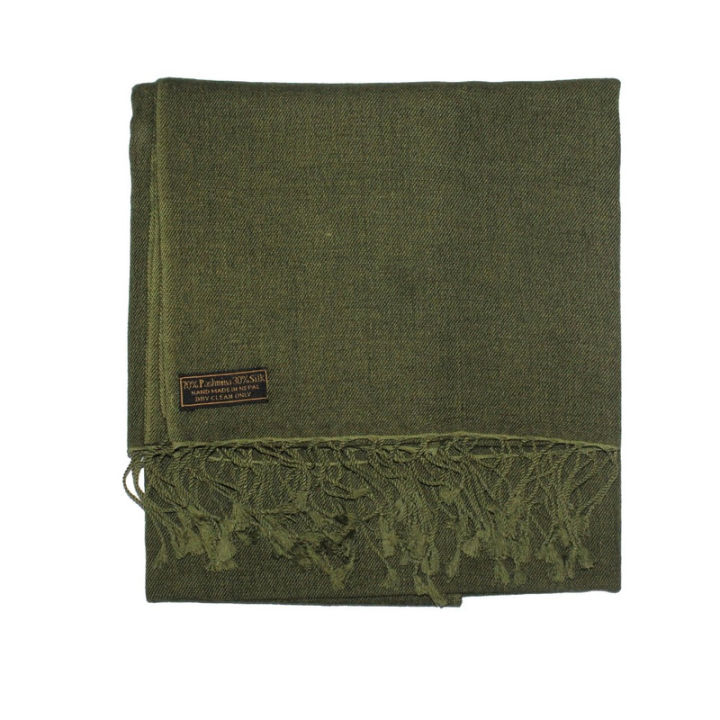 Muktinath Green Pashmina Shawl Stall Size For Women