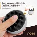 Ross Round Scalp Massager & Shampoo Brush – Soft Bristles for Gentle Scalp Care, Deep Cleaning, Dandruff Prevention, Oil Control, Relaxing Head Massage, and Enhanced Hair Wash Experience (White). 