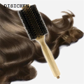 DISICHEN Affordable 6 Sizes Wood Handle Boar Bristles Round Brush Removable Tail Professional Barber Salon Hairdressing Hair Brush Hair Round Comb. 