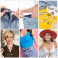 Adjustable Waist Buckle Tightener, Detachable Jeans Button Pins, Decorative Safety Pins Buttons for Clothes, Pants, Skirts, Loose Jeans Waist Buckle Kit. 